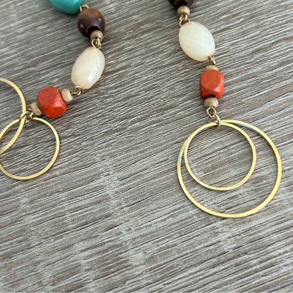 Multi Stone Drop Statement Earrings - Picture 11 of 11